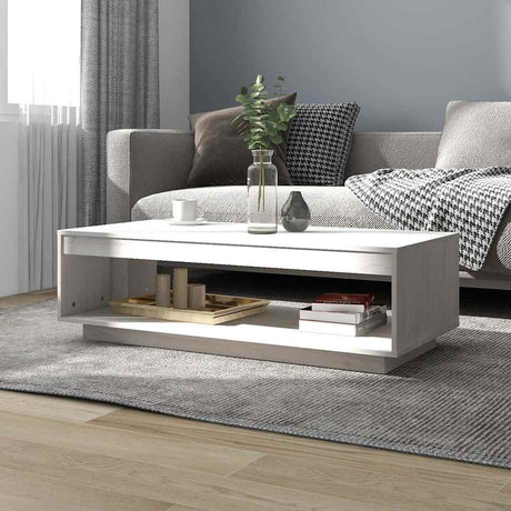 Vidaxl salontafel 110x50x33,5 cm massief grenenhout wit