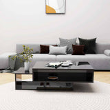 Vidaxl salontafel 105x55x32 cm bewerkt hout hoogglans zwart