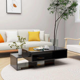 Vidaxl salontafel 105x55x32 cm bewerkt hout hoogglans zwart