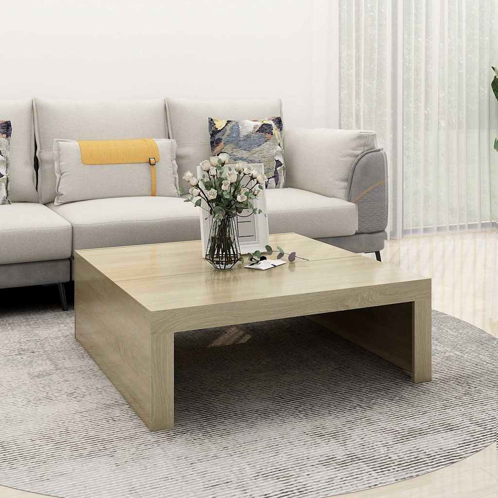 Vidaxl salontafel 100x100x35 cm bewerkt hout sonoma eikenkleurig