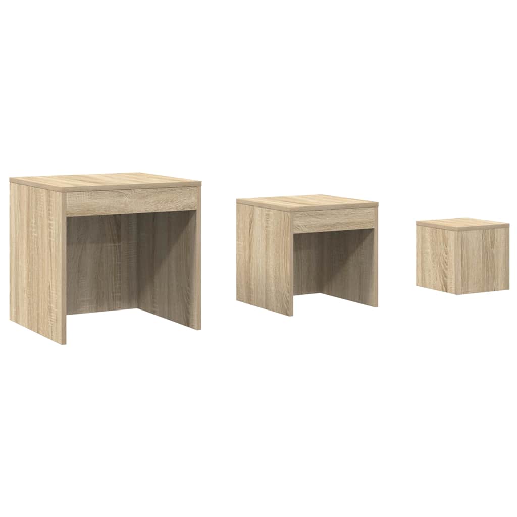 Vidaxl 3-delige tafeltjesset bewerkt hout sonoma eikenkleurig