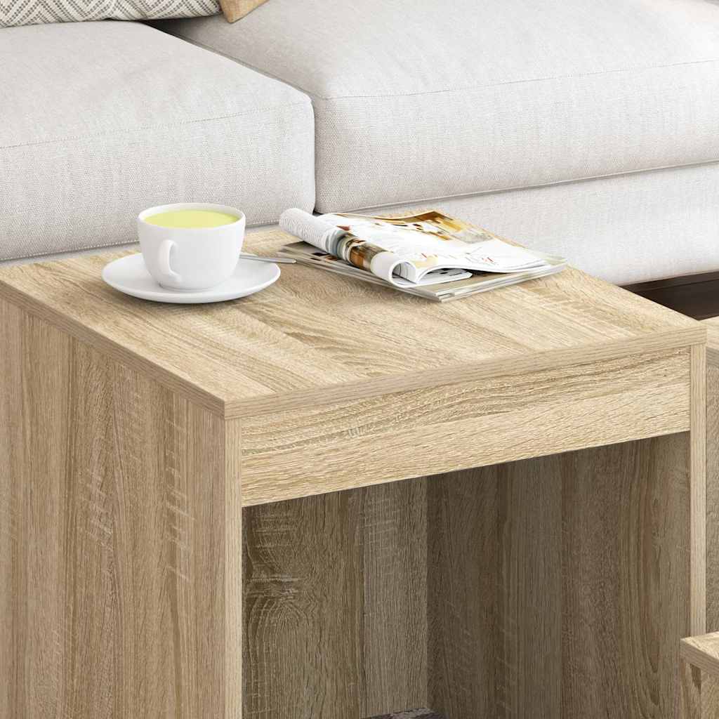 Vidaxl 3-delige tafeltjesset bewerkt hout sonoma eikenkleurig