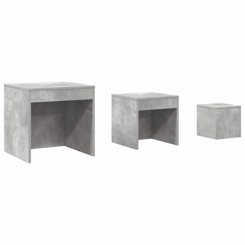 Vidaxl 3-delige tafeltjesset bewerkt hout betongrijs