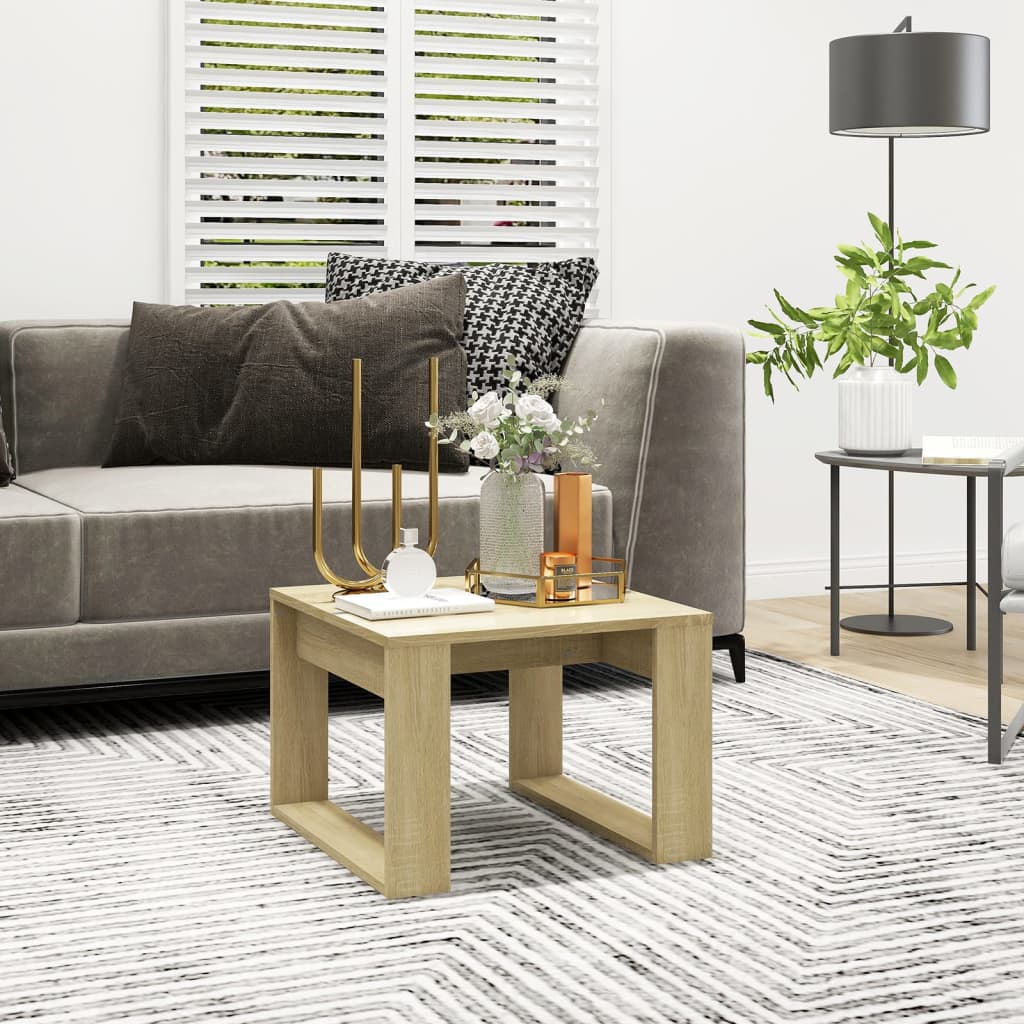 Vidaxl bijzettafel 50x50x35 cm bewerkt hout sonoma eikenkleurig