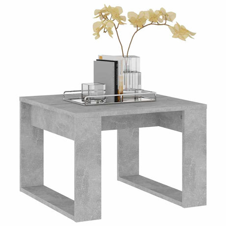 Vidaxl bijzettafel 50x50x35 cm bewerkt hout betongrijs