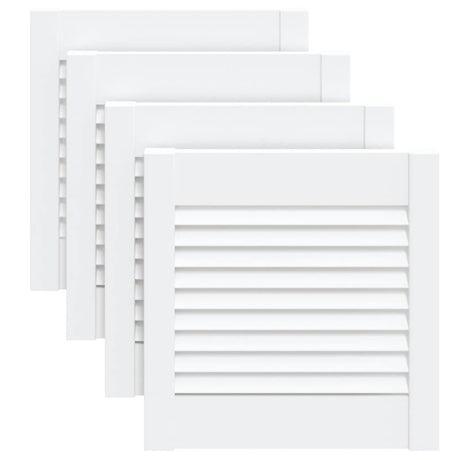 Vidaxl -Schranktüren mit Lamellen 4 Stcs 39,5 x 39,4 cm Kiefernholz Weiß weiß