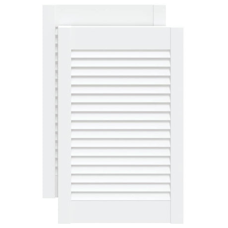 VIDAXL -Schranktüren mit Lamellen 2 PCs 61,5 x 39,4 cm Kiefernholz Weiß weiß