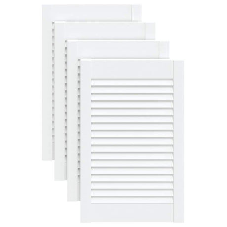 VIDAXL -Schranktüren mit Lamellen 4 Stcs 61,5 x 39,4 cm Kiefernholz Weiß weiß
