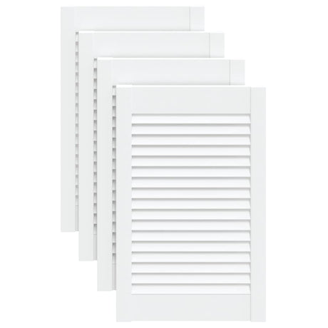 VIDAXL -Schranktüren mit Lamellen 4 Stcs 61,5 x 39,4 cm Kiefernholz Weiß weiß