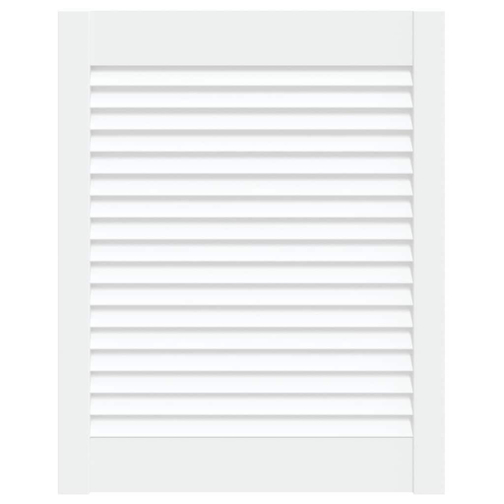 Vidaxl Schranktür mit Lamellen 61,5 x 49,4 cm Festkiefer weiß weiß
