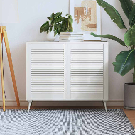 VIDAXL -Schranktüren mit Lamellen 2 PCs 69 x 49,4 cm Festkiefern Weiß weiß