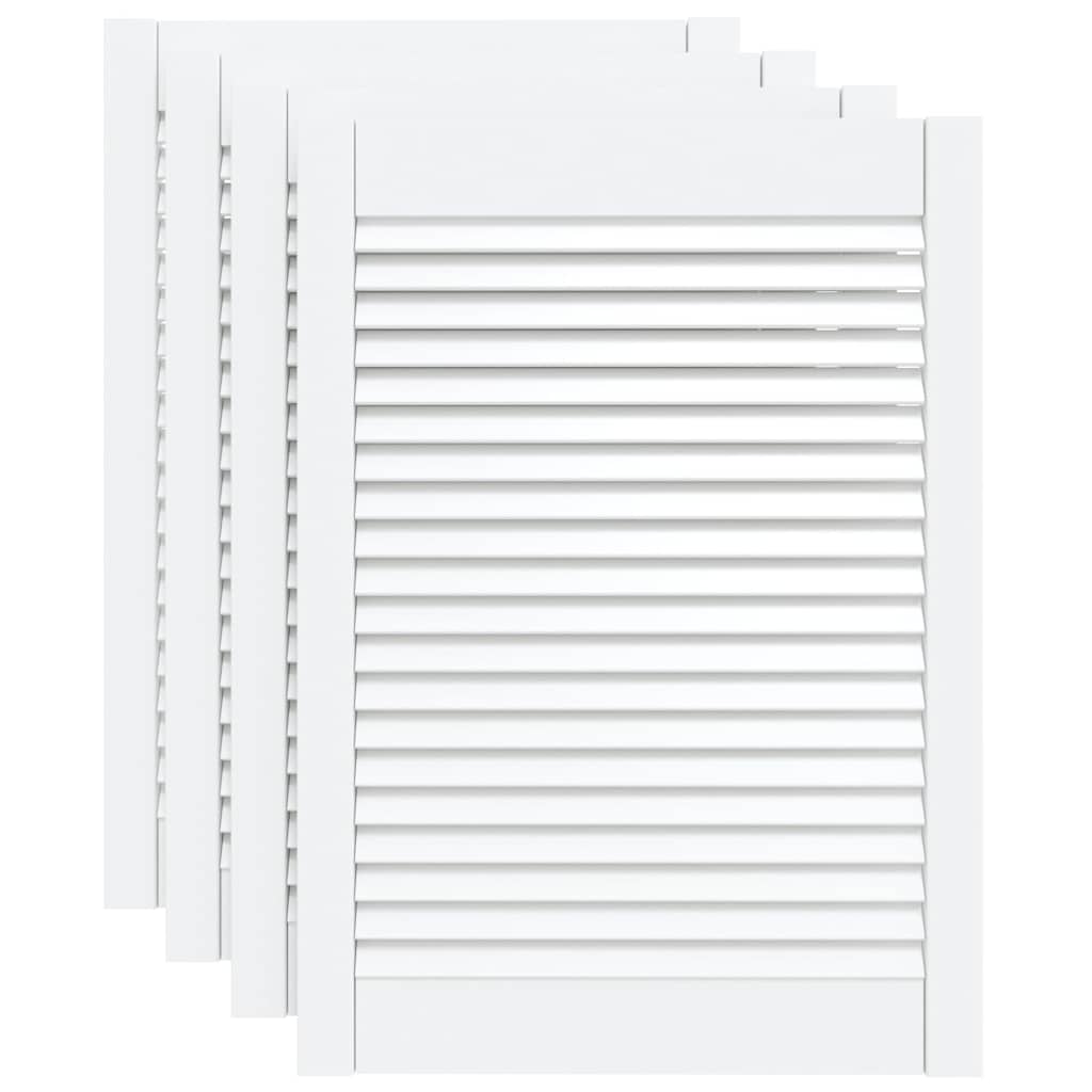 VIDAXL -Schranktüren mit Lamellen 4 Stcs 69x49,4 cm Festkiefer weiß