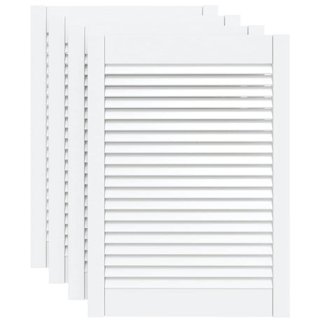 VIDAXL -Schranktüren mit Lamellen 4 Stcs 69x49,4 cm Festkiefer weiß