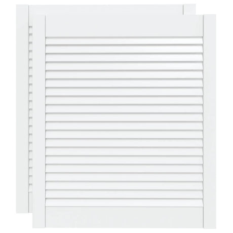 VIDAXL -Schranktüren mit Lamellen 2 PCs 69x59.4 cm Festkiefer weiß weiß