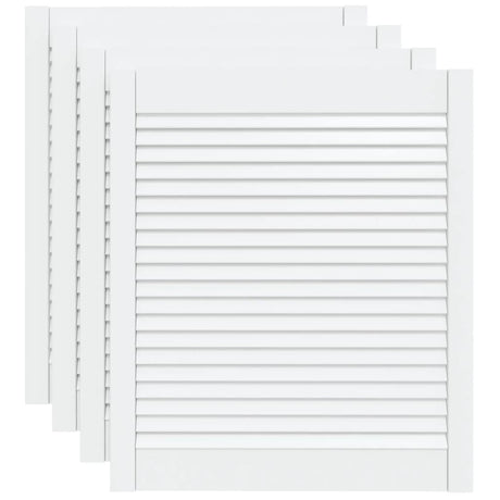 VIDAXL -Schranktüren mit Lamellen 4 Stcs 69x59.4 cm Festkiefern Weiß weiß