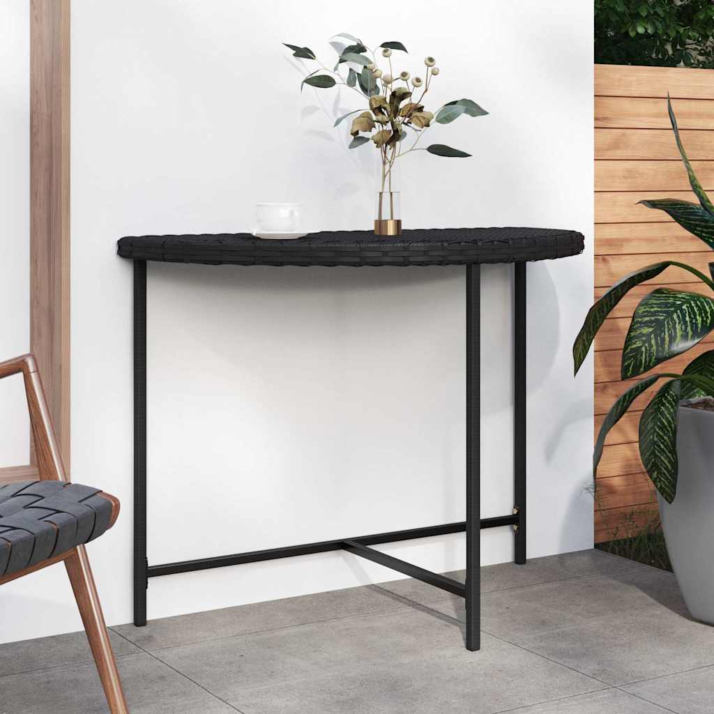 Vidaxl tuintafel 100x50x75 cm poly rattan zwart