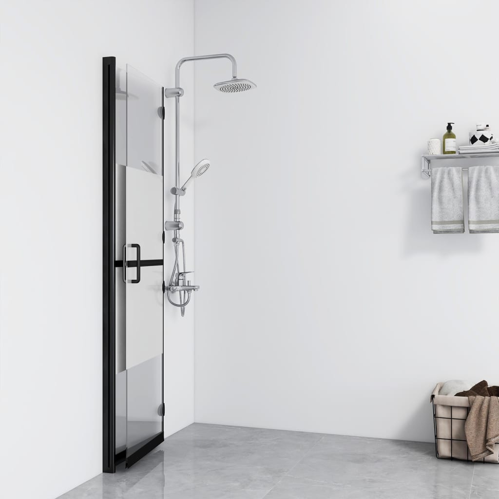 Vidaxl begehete Duschwand zusammenklappbar 110x190 cm Esg-Glas Halfmat