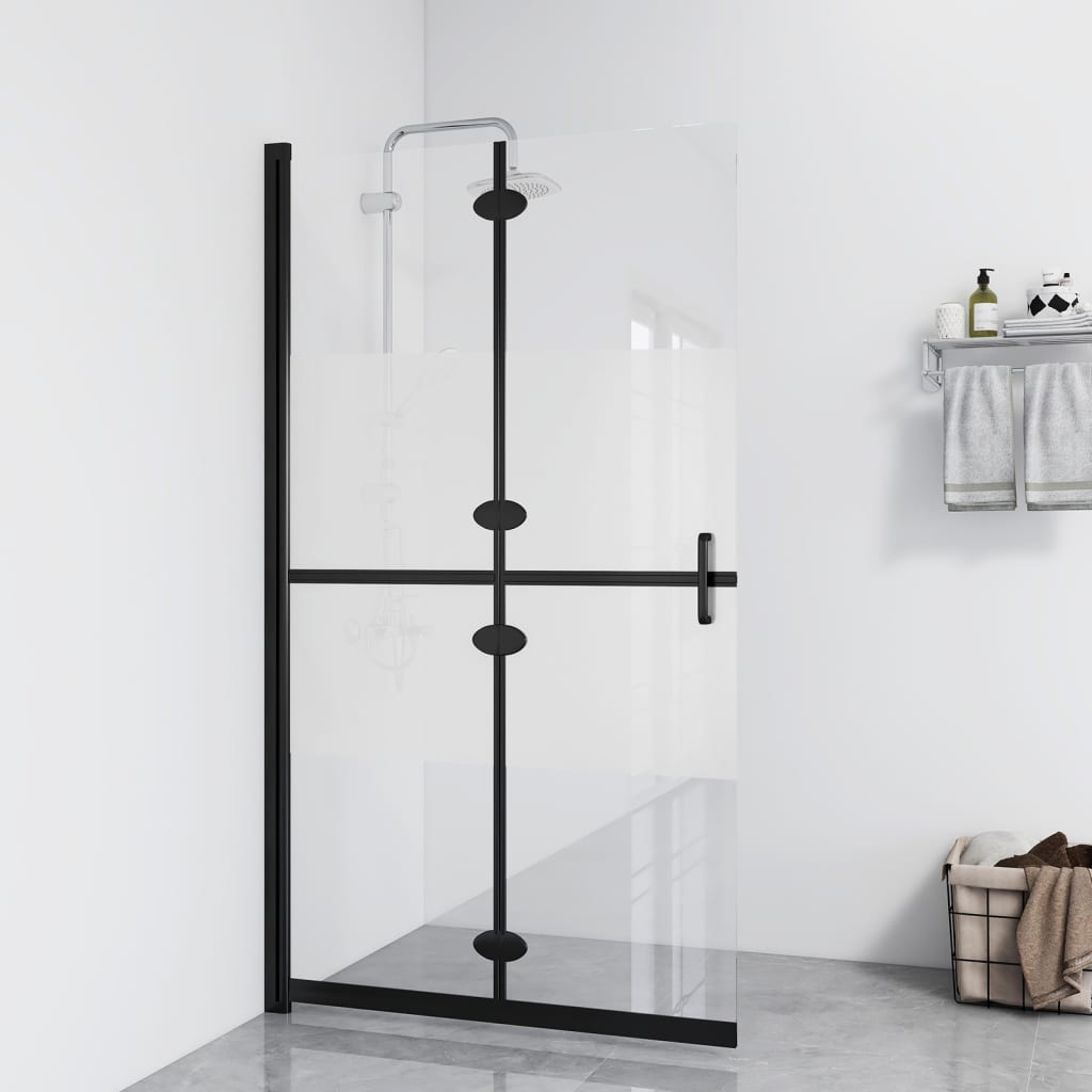 Vidaxl begehete Duschwand zusammenklappbar 110x190 cm Esg-Glas Halfmat