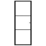 VIDAXL Innenür 76x201,5 cm ESG -Glas und Aluminiumschwarz