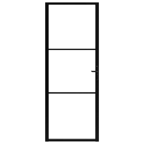 VIDAXL Innenür 76x201,5 cm ESG -Glas und Aluminiumschwarz