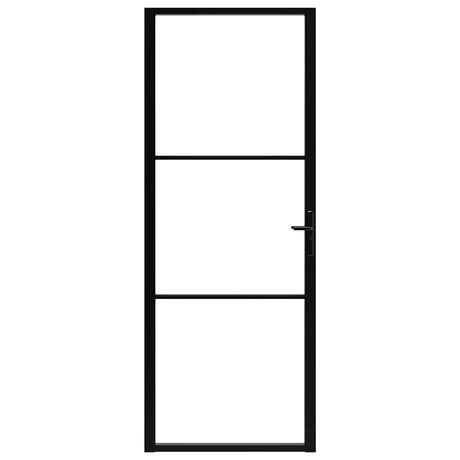 VIDAXL Innenür 76x201,5 cm ESG -Glas und Aluminiumschwarz