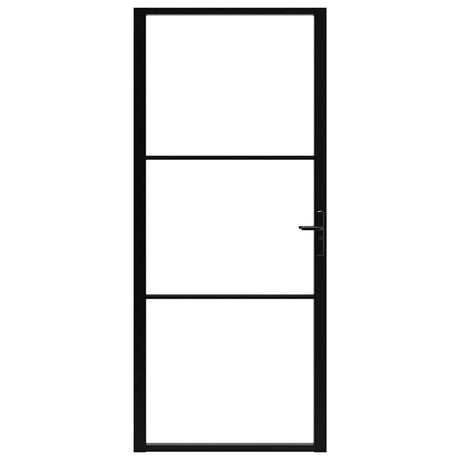 VIDAXL Innenür 102,5x201,5 cm ESG -Glas und Aluminiumschwarz