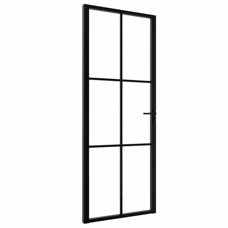 VIDAXL Innenür 76x201,5 cm ESG -Glas und Aluminiumschwarz