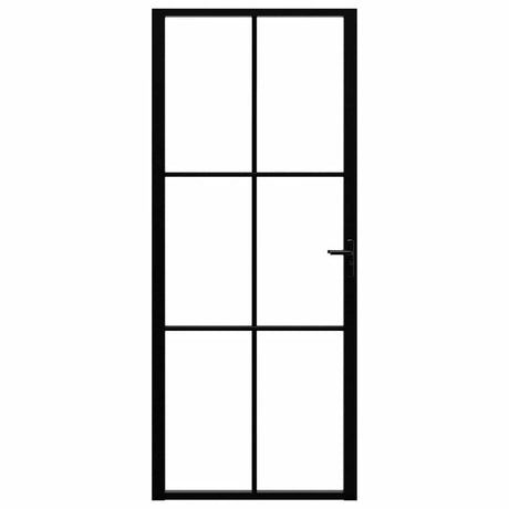 VIDAXL Innenür 83x201,5 cm ESG -Glas und Aluminiumschwarz