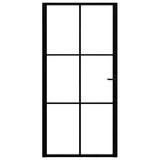 VIDAXL Innenür 102,5x201,5 cm ESG -Glas und Aluminiumschwarz