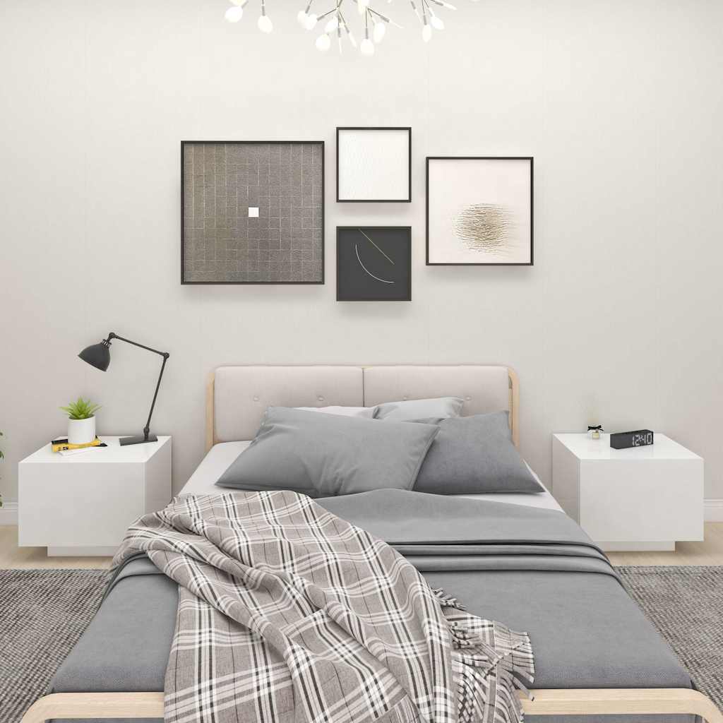 Vidaxl nachtkastje 100x35x40 cm bewerkt hout wit