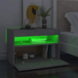 Vidaxl nachtkastjes 2 st met led-verlichting 60x35x40 cm betongrijs