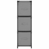 Vidaxl opbergkast met 3 stoffen lades 34x34x101 cm staal grijs