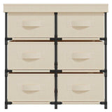 Vidaxl opbergkast met 6 lades 55x29x55 cm staal crèmekleurig