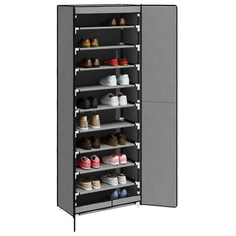 Vidaxl Schuhschrank 60x30x166 cm Stoff grau