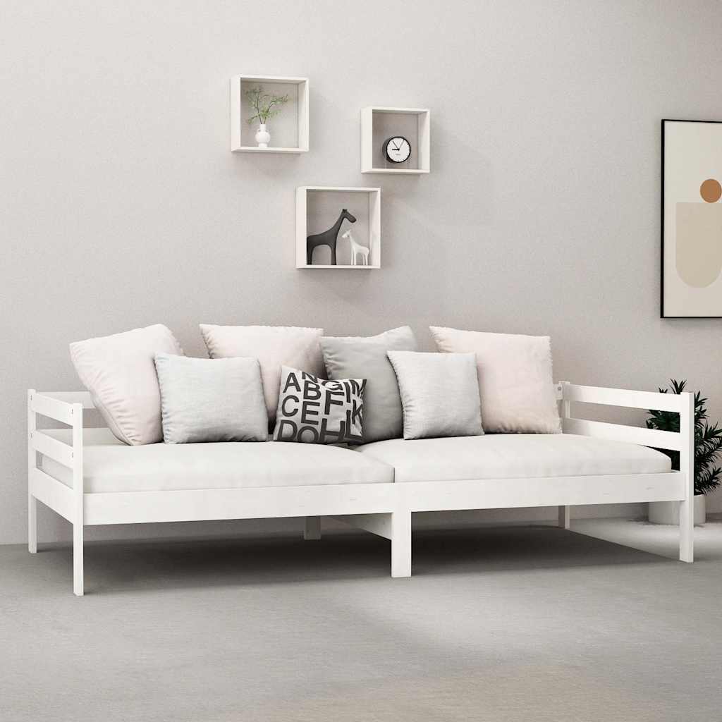 Vidaxl slaapbank massief grenenhout wit 90x200 cm
