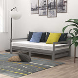 Vidaxl slaapbank uitschuifbaar massief grenenhout grijs 2x(90x200) cm
