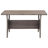 Vidaxl tuintafel 120x70x66 cm poly rattan grijs