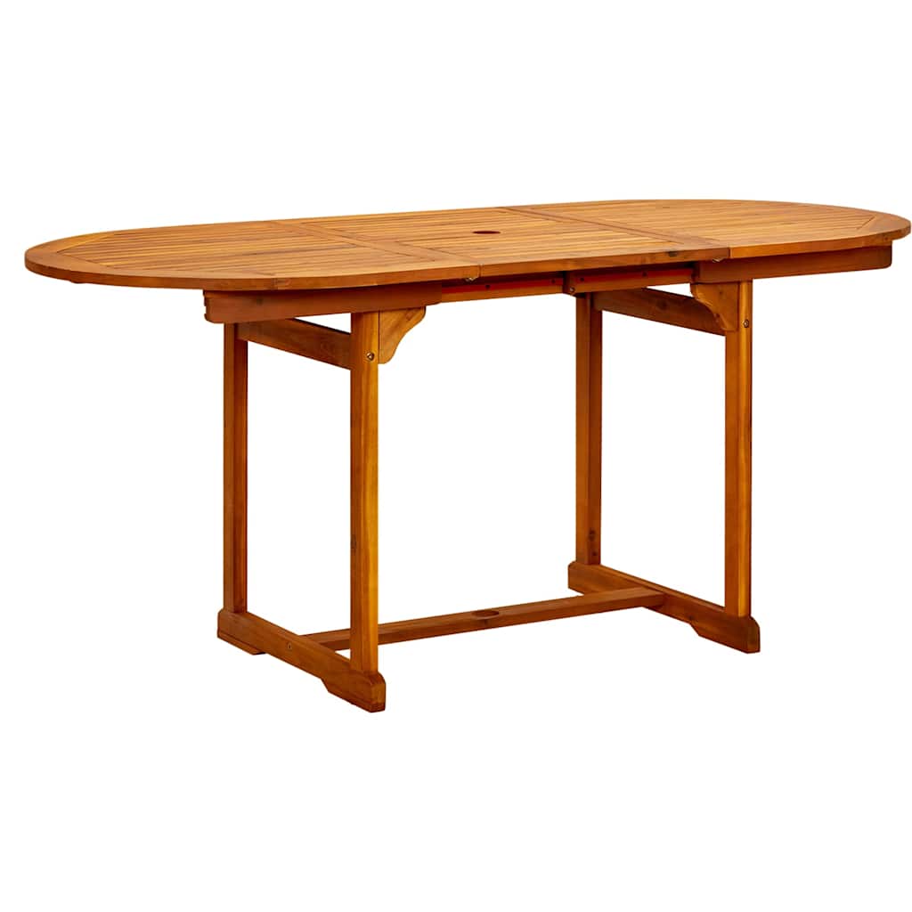 Vidaxl tuintafel (120-170)x80x75 cm massief acaciahout
