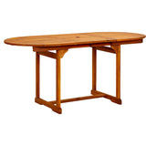Vidaxl tuintafel (120-170)x80x75 cm massief acaciahout
