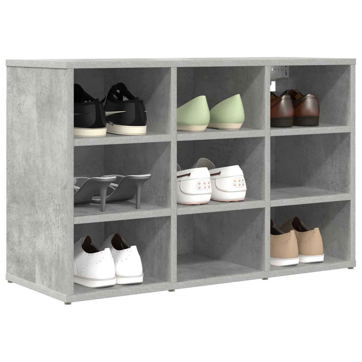 Vidaxl schoenenkast 77,5 x 30 x 51 cm bewerkt hout betongrijs