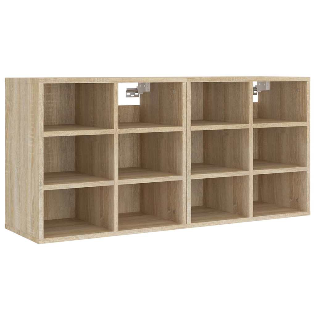 Vidaxl schoenenkasten 2 st 52,5x30x50 cm sonoma eikenkleurig