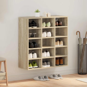 Vidaxl schoenenkast 77,5 x 30 x 83,5 cm bewerkt hout sonoma eiken