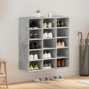 Vidaxl schoenenkast 77,5 x 30 x 83,5 cm bewerkt hout betongrijs