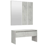 Vidaxl garderobe set bewerkt hout betongrijs