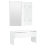 Vidaxl garderobe set bewerkt hout hoogglans wit