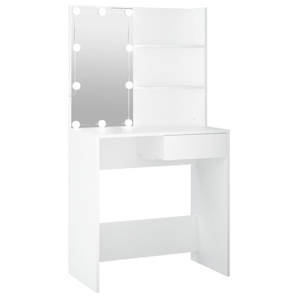 Vidaxl kaptafel met led-verlichting 74,5x40x141 cm wit