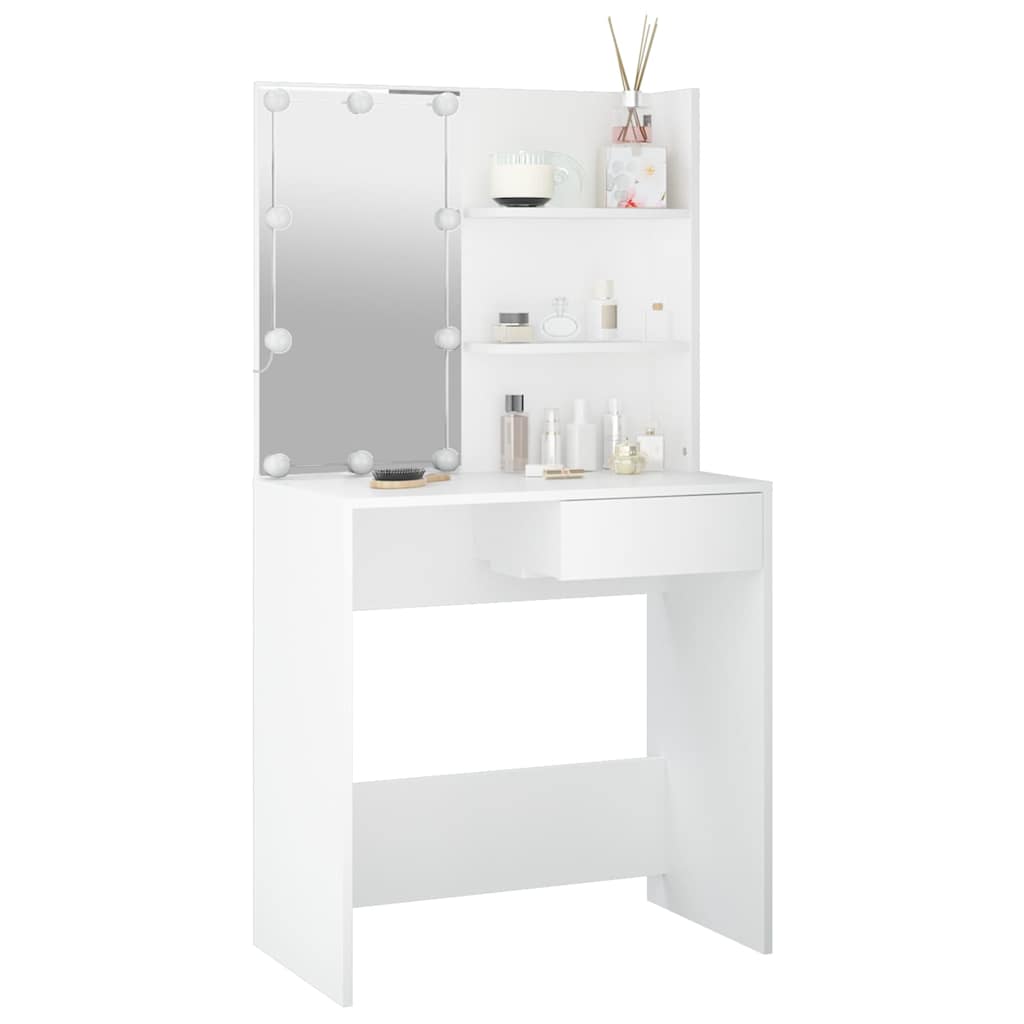 Vidaxl kaptafel met led-verlichting 74,5x40x141 cm wit