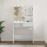 Vidaxl kaptafel met led-verlichting 74,5x40x141 cm hoogglans wit