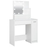 Vidaxl kaptafel met led-verlichting 86,5x35x136 cm wit