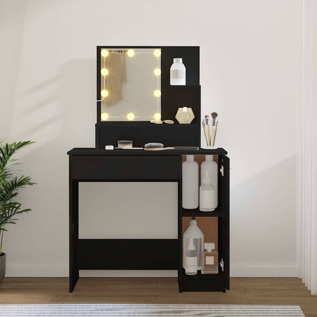 Vidaxl kaptafel met led-verlichting 86,5x35x136 cm zwart
